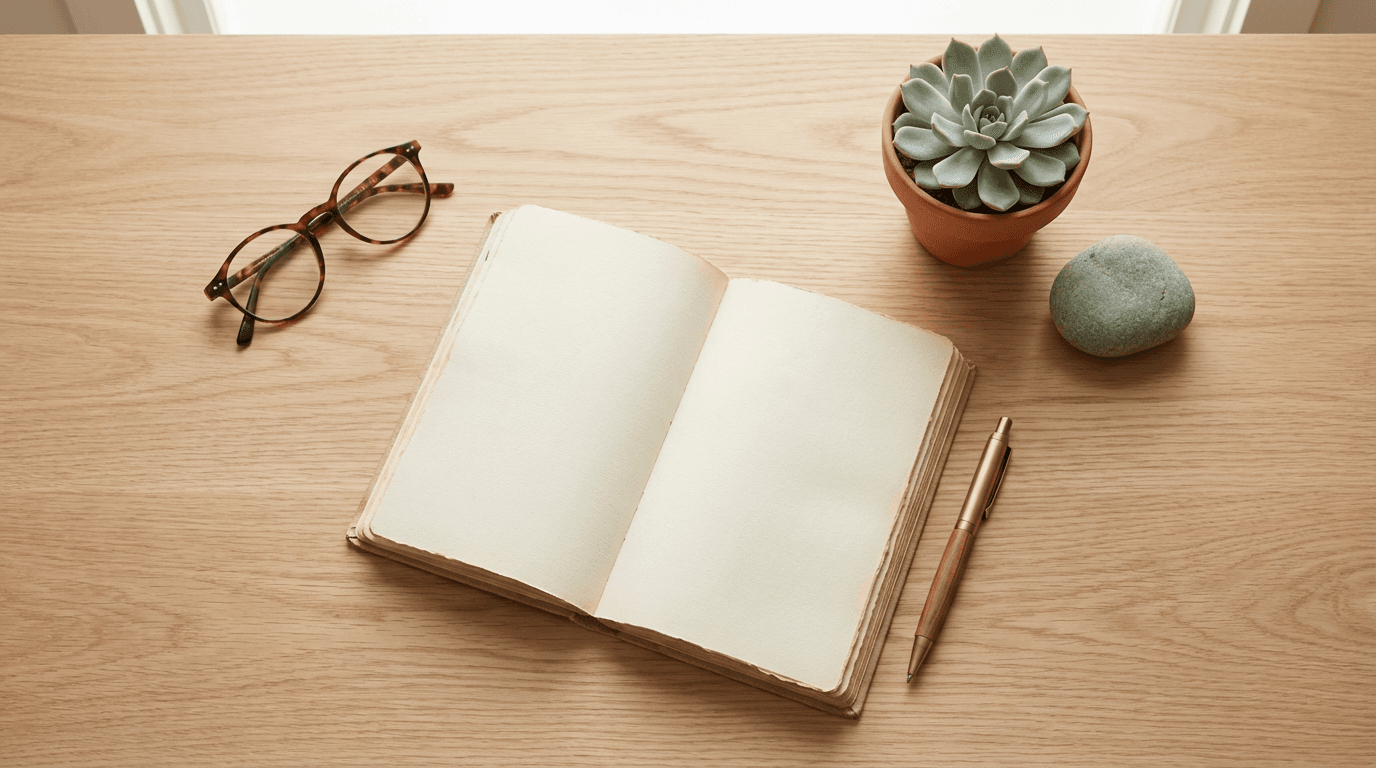 Person engaged with a health and independence guide, reading and highlighting information