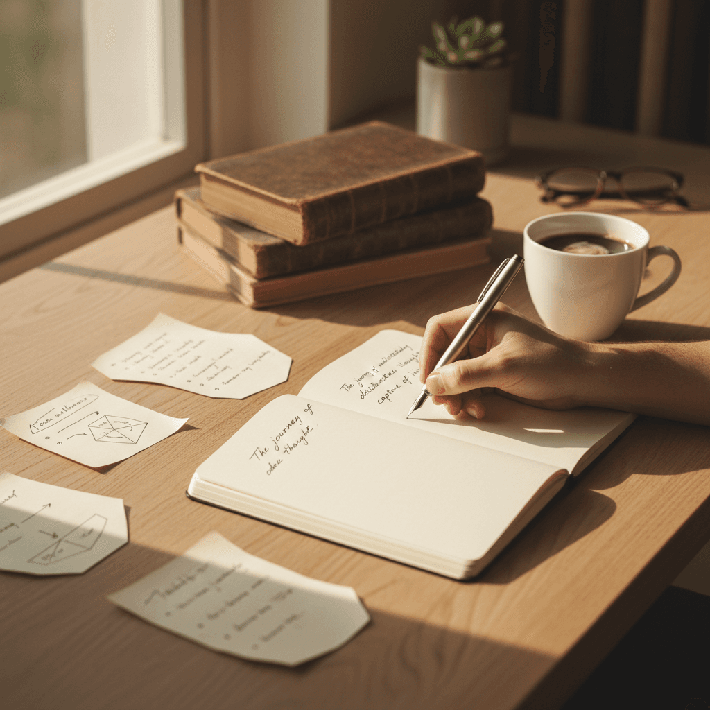 Person reviewing a water access guide at home with water bottle on the table