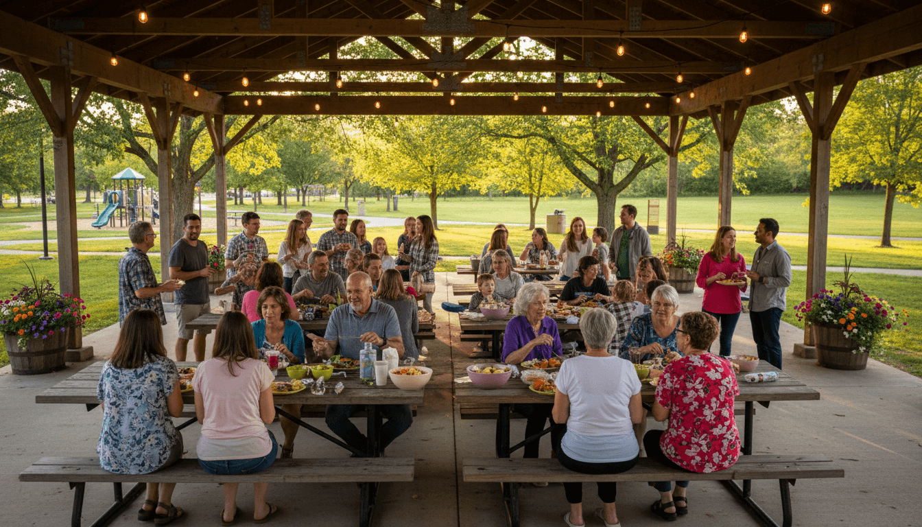 Diverse community members connecting together in Los Angeles